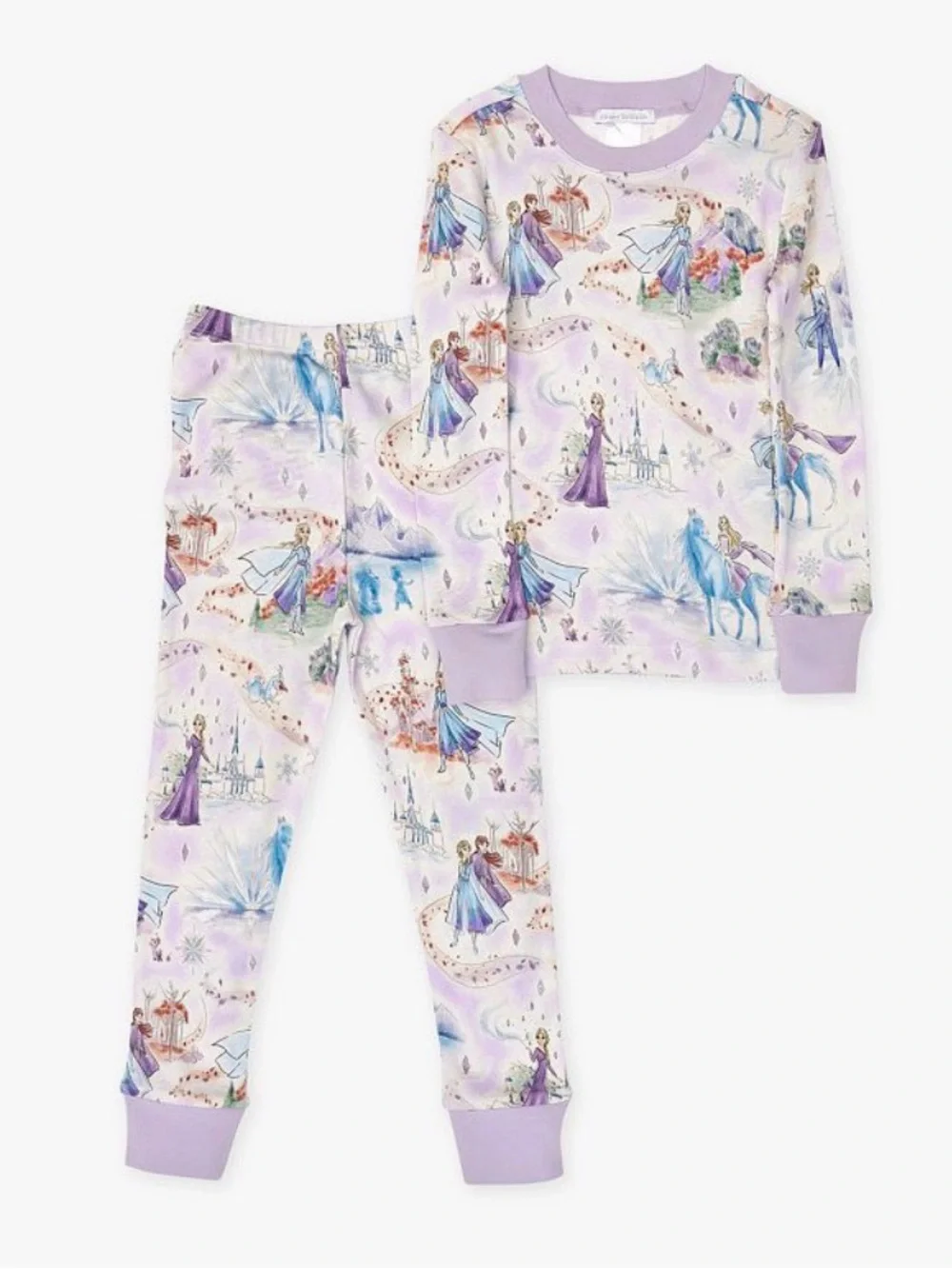 Pottery Barn Kids Lavender Princess Print Pajama Set